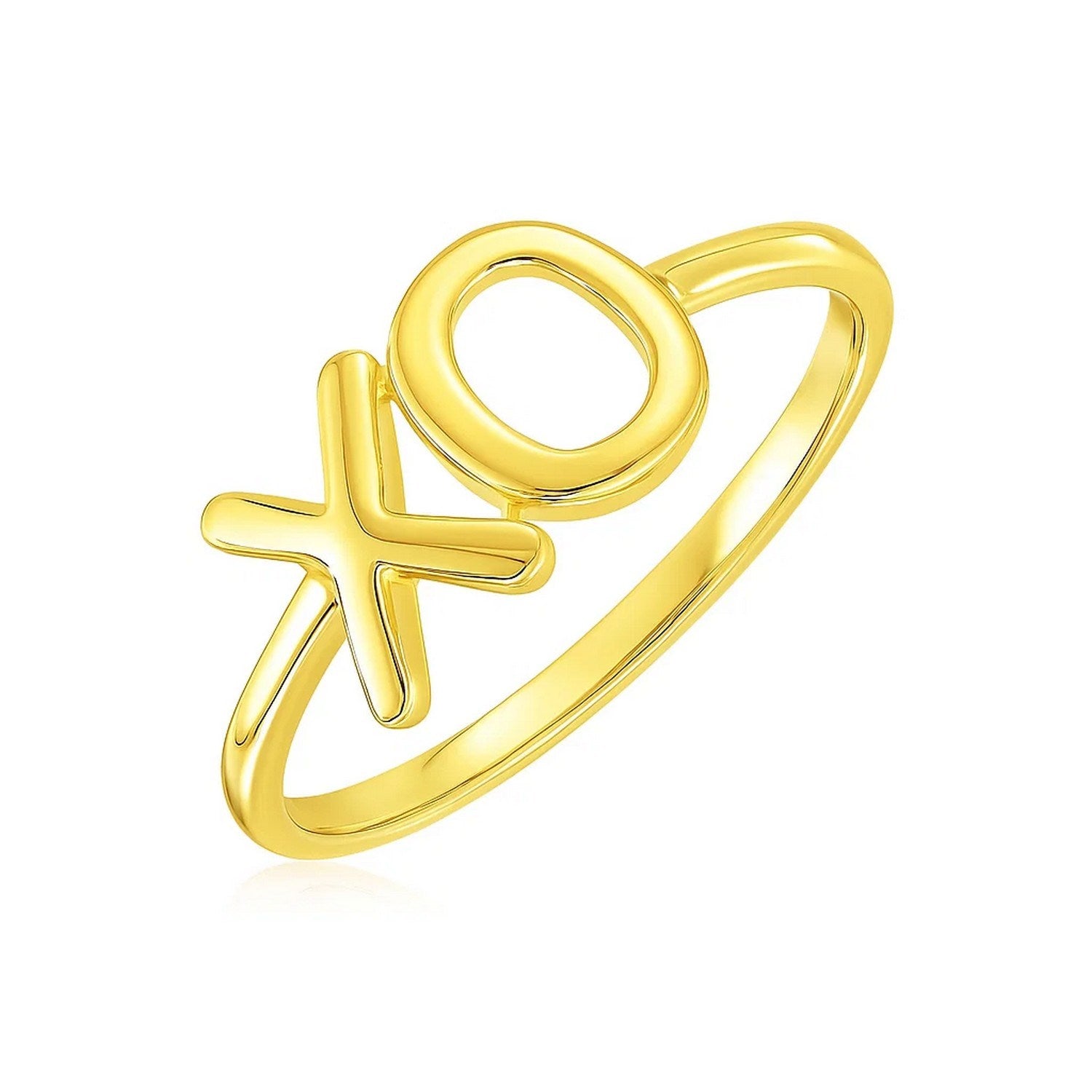 14k Yellow Gold with XO Ring(1.50 mm) in a sleek high-contrast midnight luxury editorial style